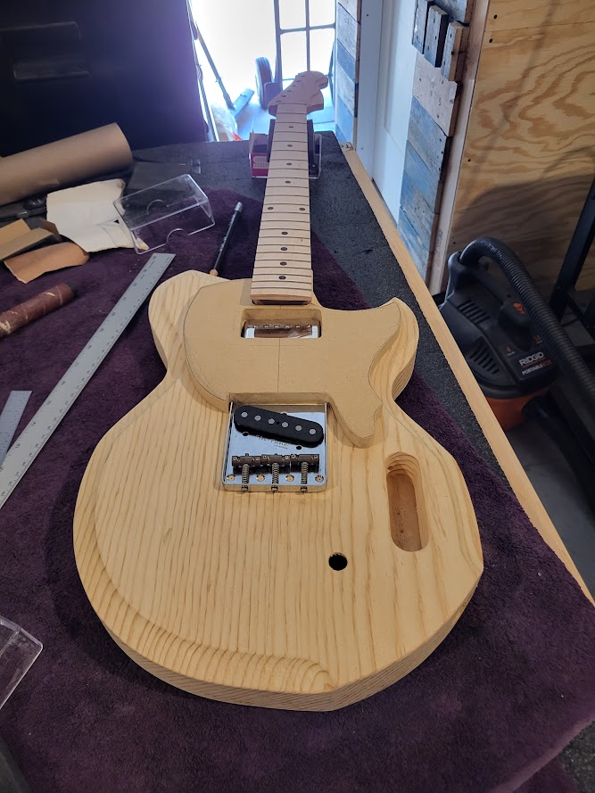 Slammer in production, customizing pickguard template