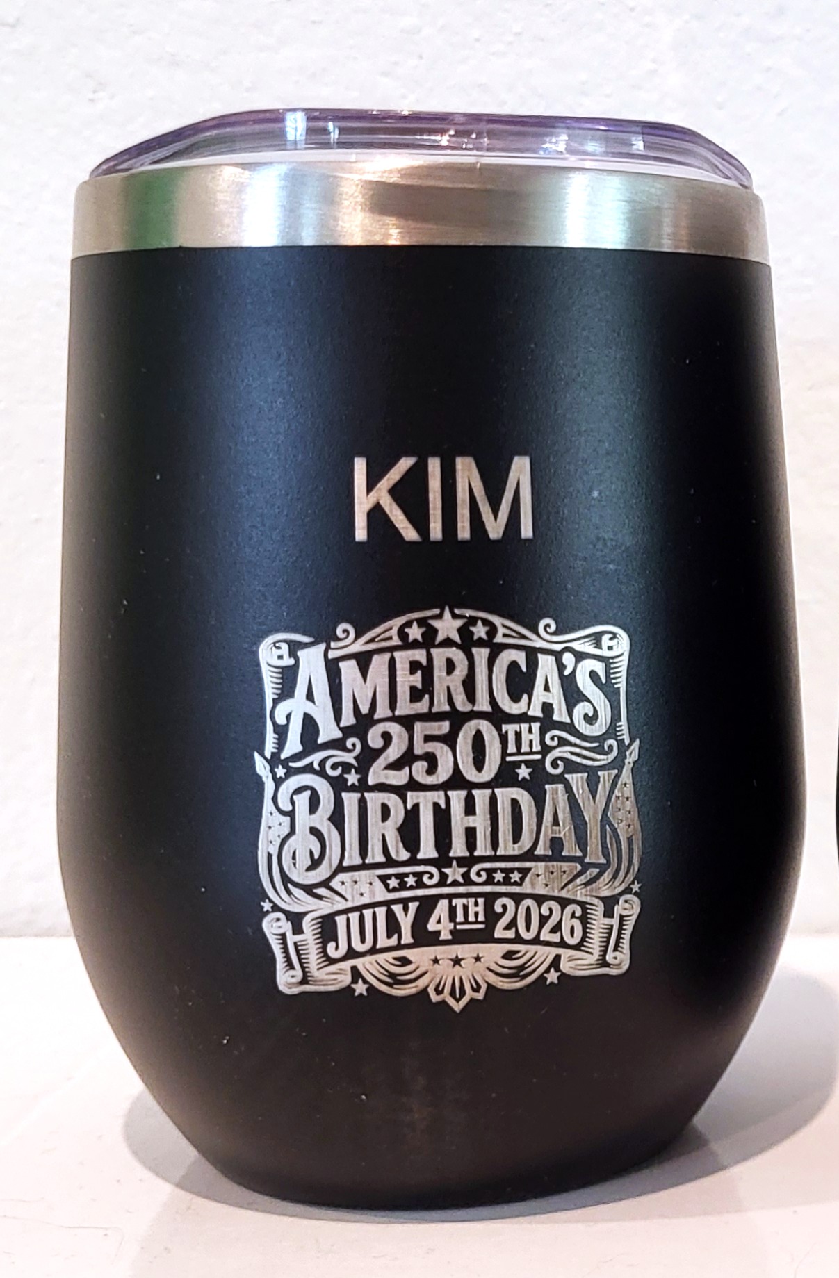 USA 250 with Name Wine Tumbler