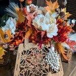 Decorative Wood Flower Tote (Rustic) +$35.00
